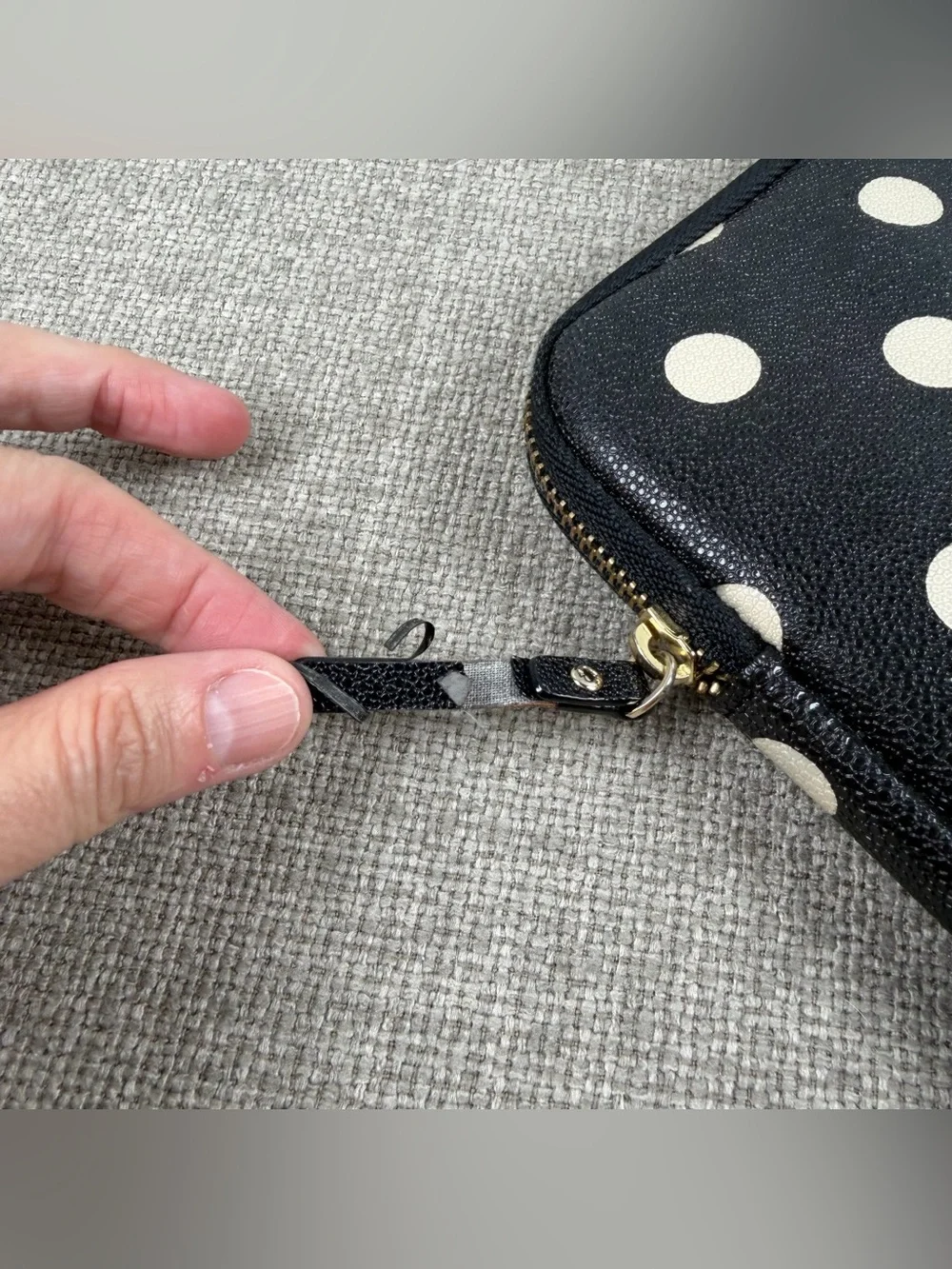 KATE SPADE Polka Dot Laptop Ipad Padded Sleeve Case Black White Portfolio Travel